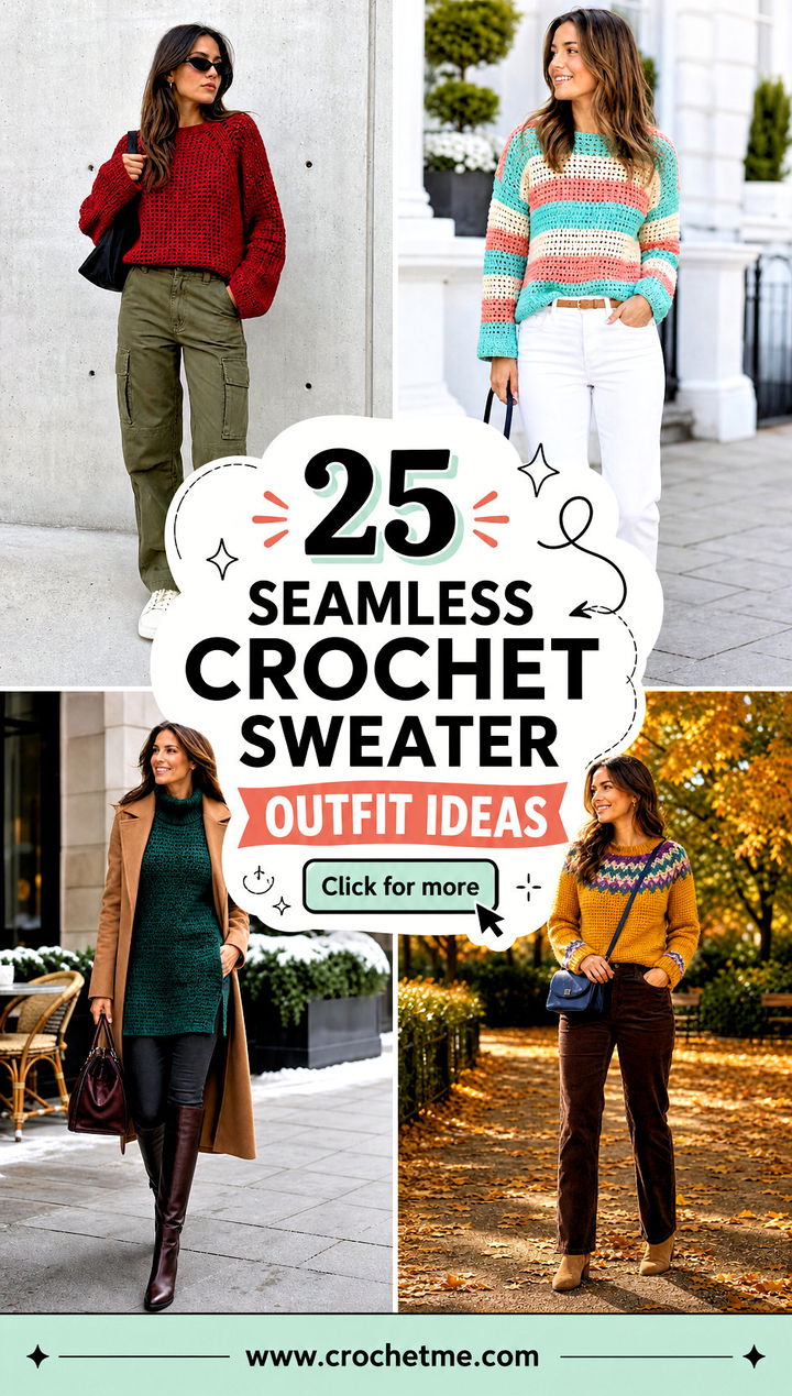 25 Seamless Crochet Sweater outfit ideas - 25 Seamless Crochet Sweater outfit ideas