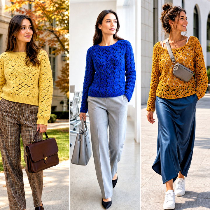 25 Shell Stitch Crochet Sweater Outfit Ideas for Cozy Days