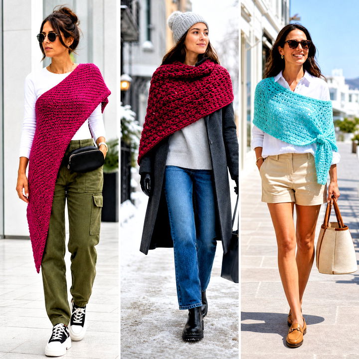 25 Sideways Crochet Shawl Outfit Ideas for Creative Layering