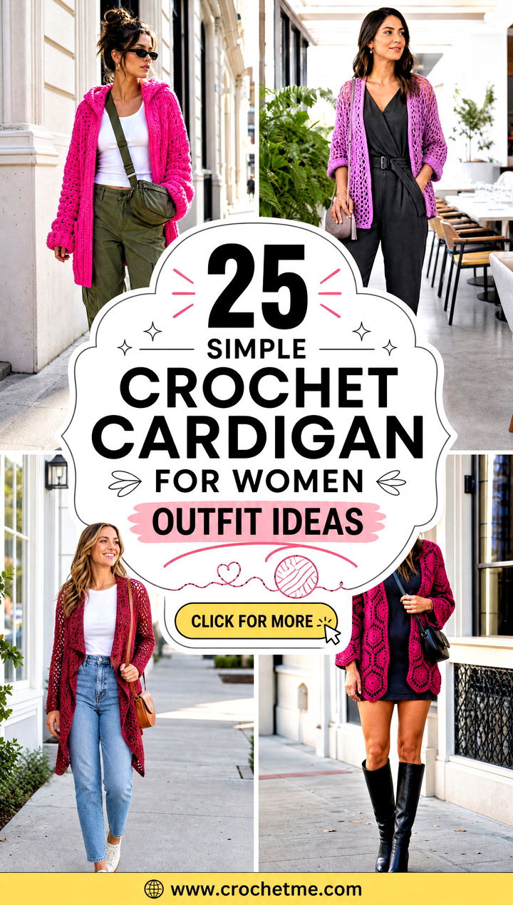 25 Simple Crochet Cardigan For Women outfit ideas - 25 Simple Crochet Cardigan For Women outfit ideas
