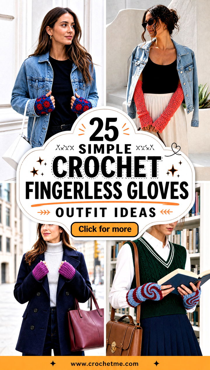 25 Simple Crochet Fingerless Gloves outfit ideas - 25 Simple Crochet Fingerless Gloves outfit ideas