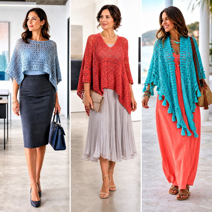 25 Simple Crochet Poncho Outfit Ideas for Chic Layered Looks