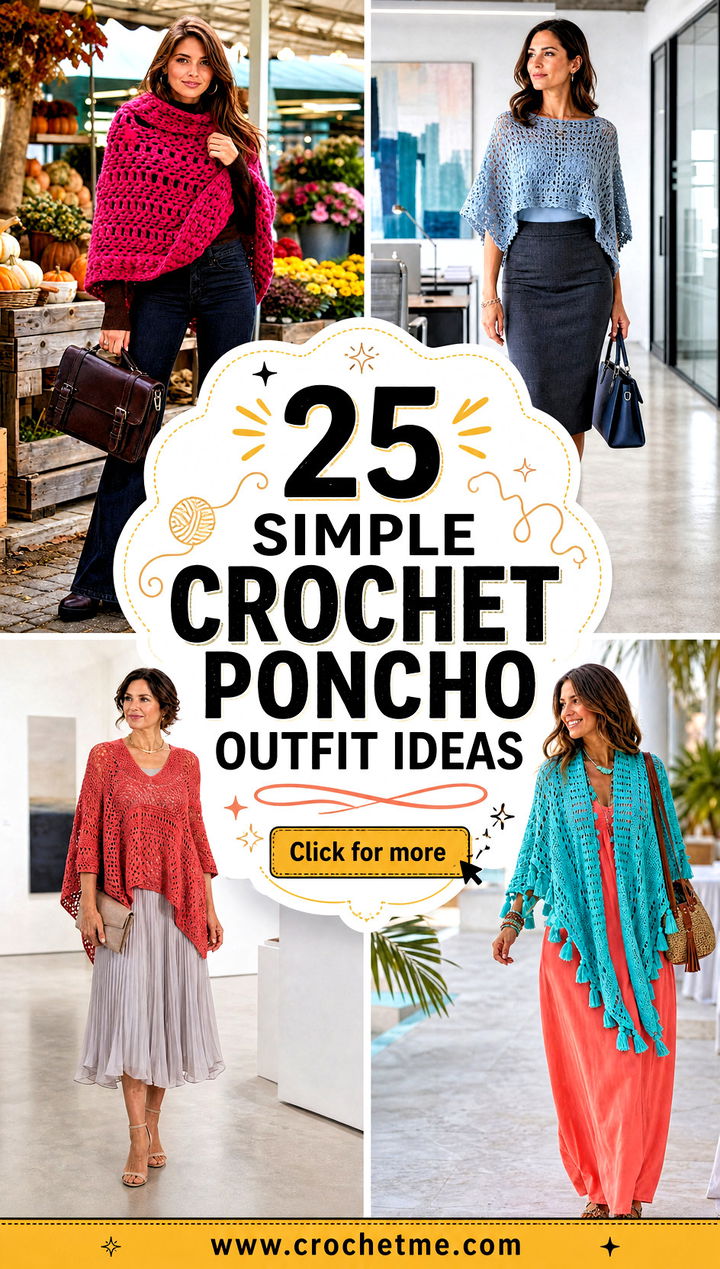 25 Simple Crochet Poncho outfit ideas - 25 Simple Crochet Poncho outfit ideas