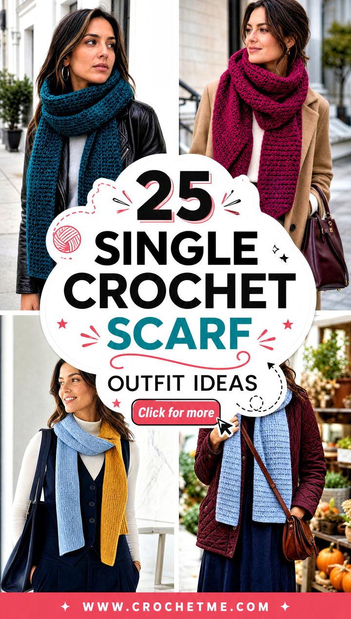 25 Single Crochet Scarf outfit ideas - 25 Single Crochet Scarf outfit ideas
