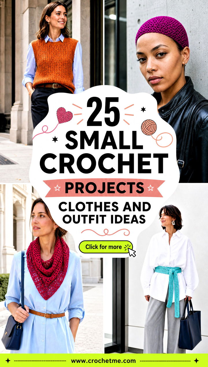25 Small Crochet Projects Clothes and outfit ideas - 25 Small Crochet Projects Clothes and outfit ideas