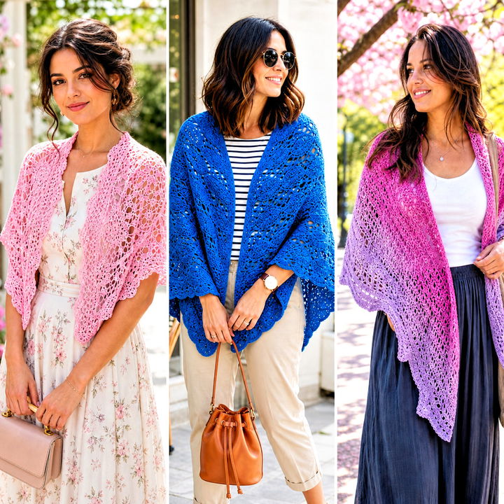25 Spring Crochet Shawl Outfit Ideas for Breezy Seasonal Layers