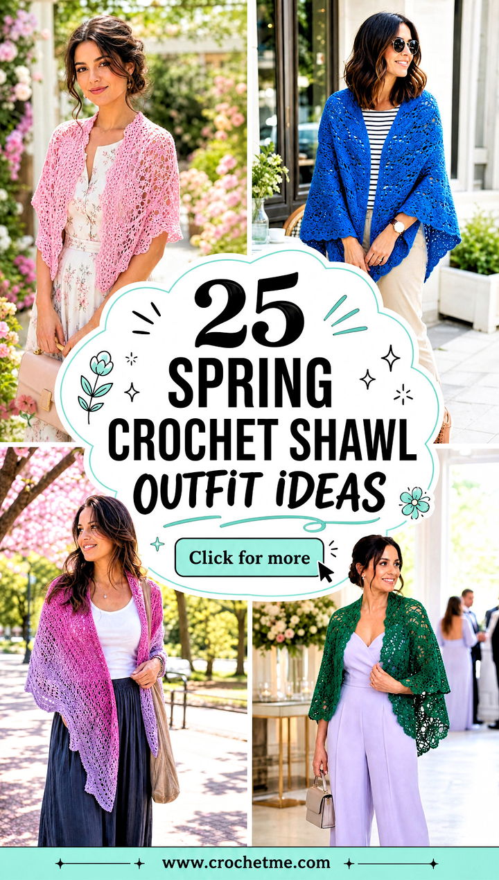 25 Spring Crochet Shawl outfit ideas - 25 Spring Crochet Shawl outfit ideas