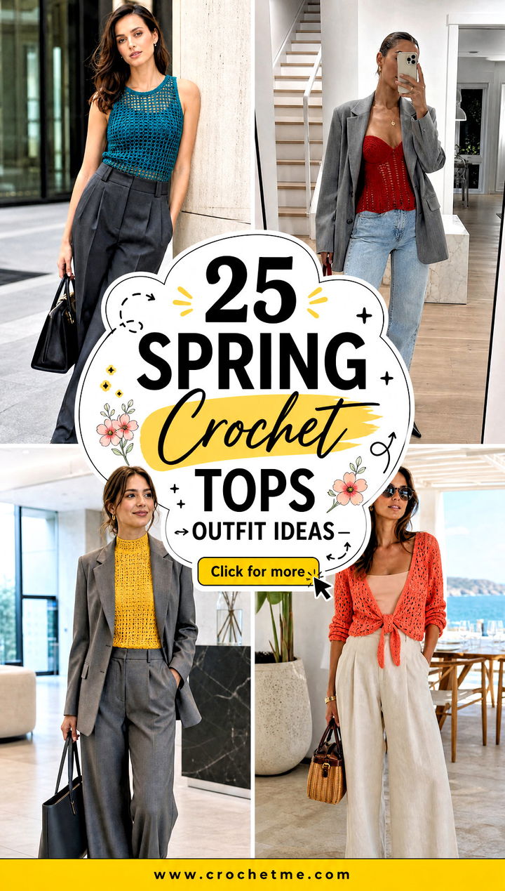 25 Spring Crochet Tops outfit ideas - 25 Spring Crochet Tops outfit ideas