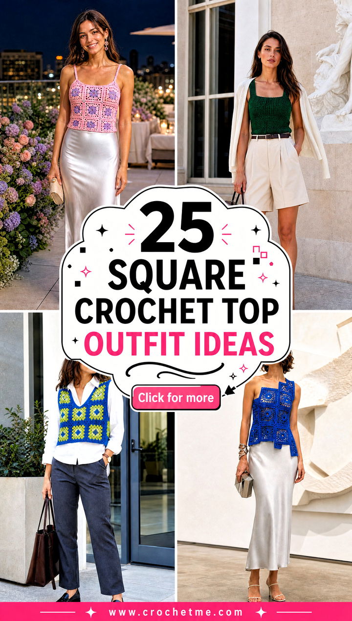 25 Square Crochet Top outfit ideas - 25 Square Crochet Top outfit ideas
