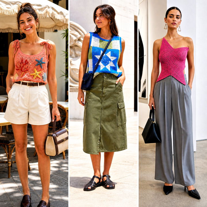 25 Star Crochet Tank Top Outfit Ideas for Bright Summer Looks