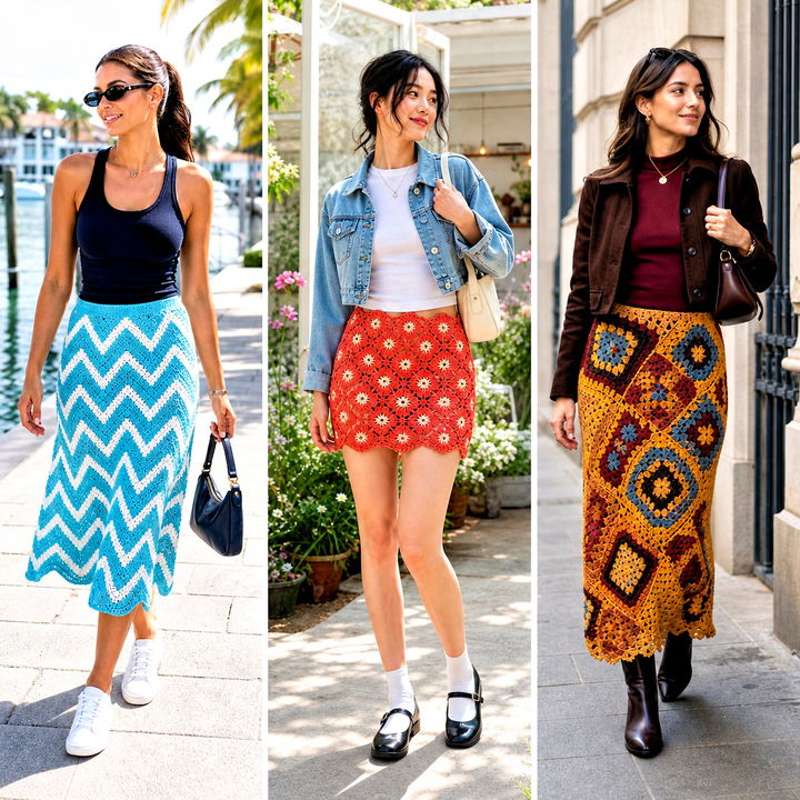 25 Sunday Kalogeras Crochet Skirt Outfit Ideas for Trendy Looks