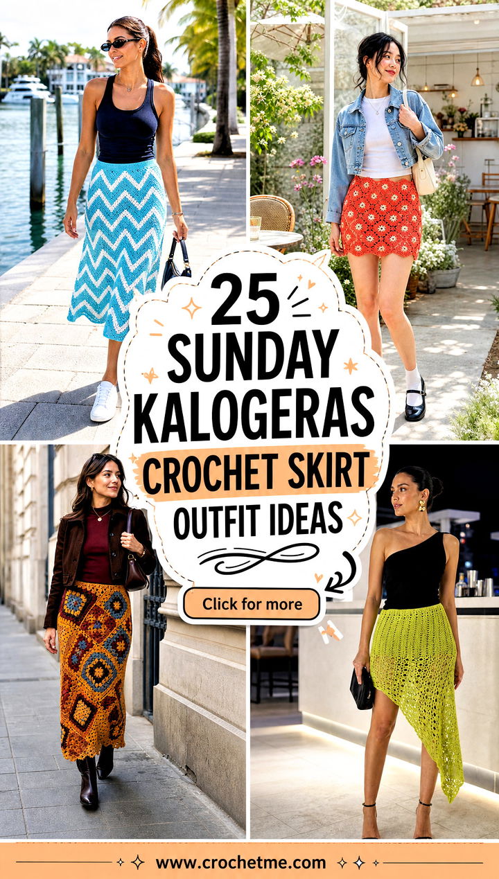 25 Sunday Kalogeras Crochet Skirt outfit ideas - 25 Sunday Kalogeras Crochet Skirt outfit ideas