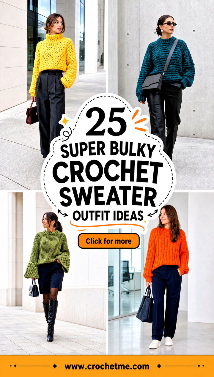 25 Super Bulky Crochet Sweater outfit ideas - 25 Super Bulky Crochet Sweater outfit ideas