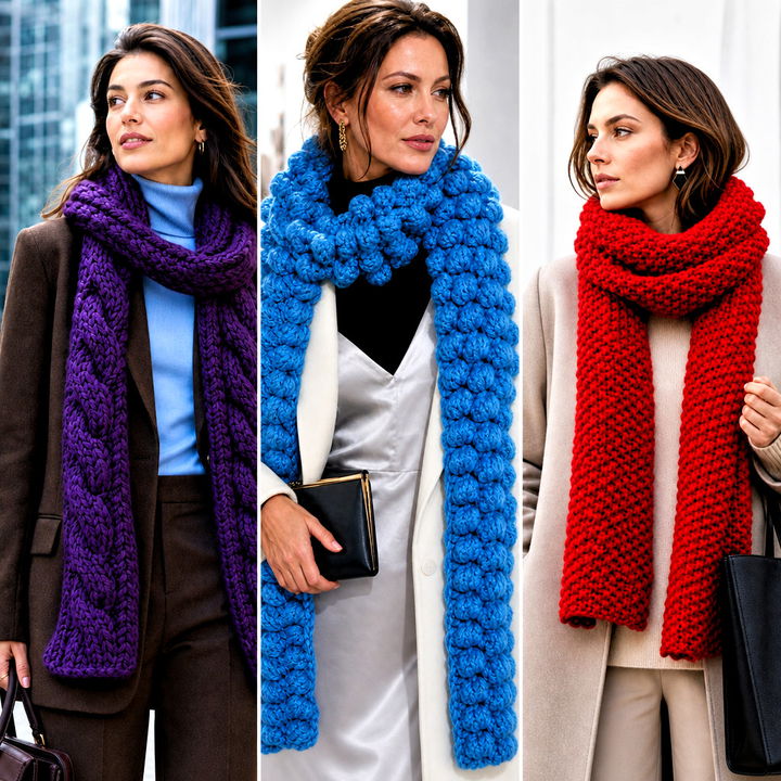 25 Super Chunky Crochet Scarf Outfit Ideas for Cozy Winter Style