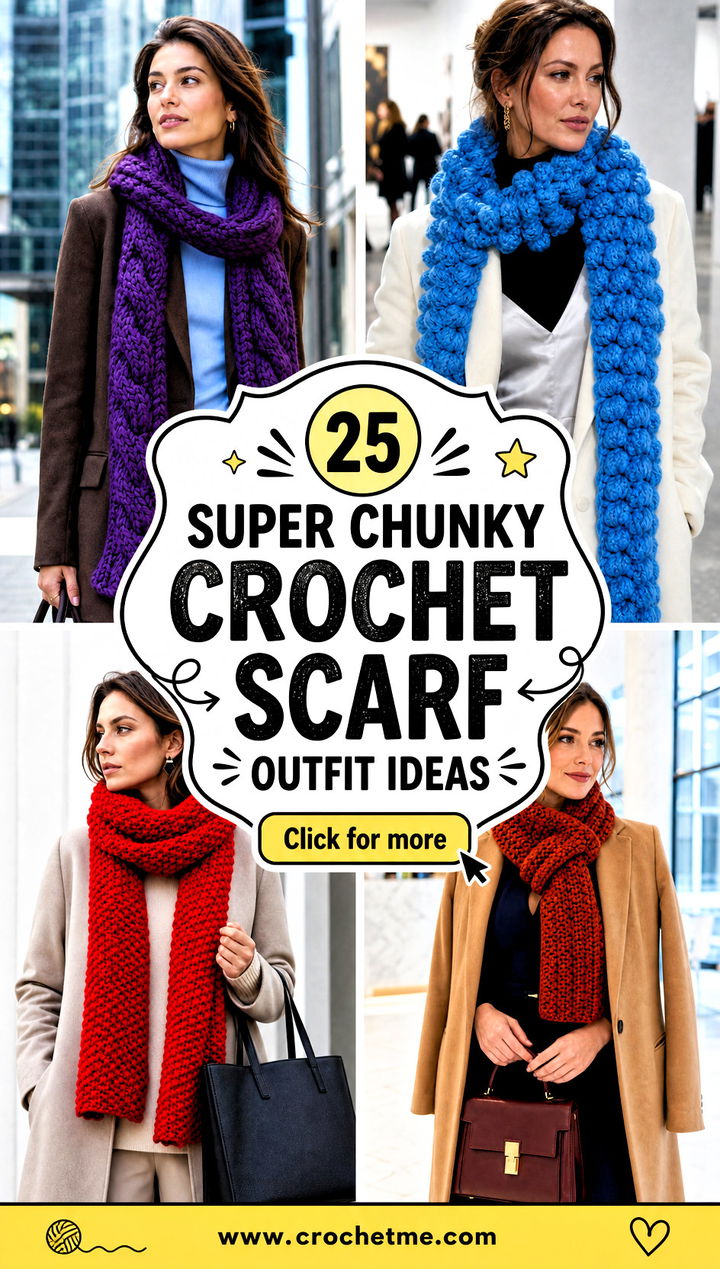 25 Super Chunky Crochet Scarf outfit ideas - 25 Super Chunky Crochet Scarf outfit ideas