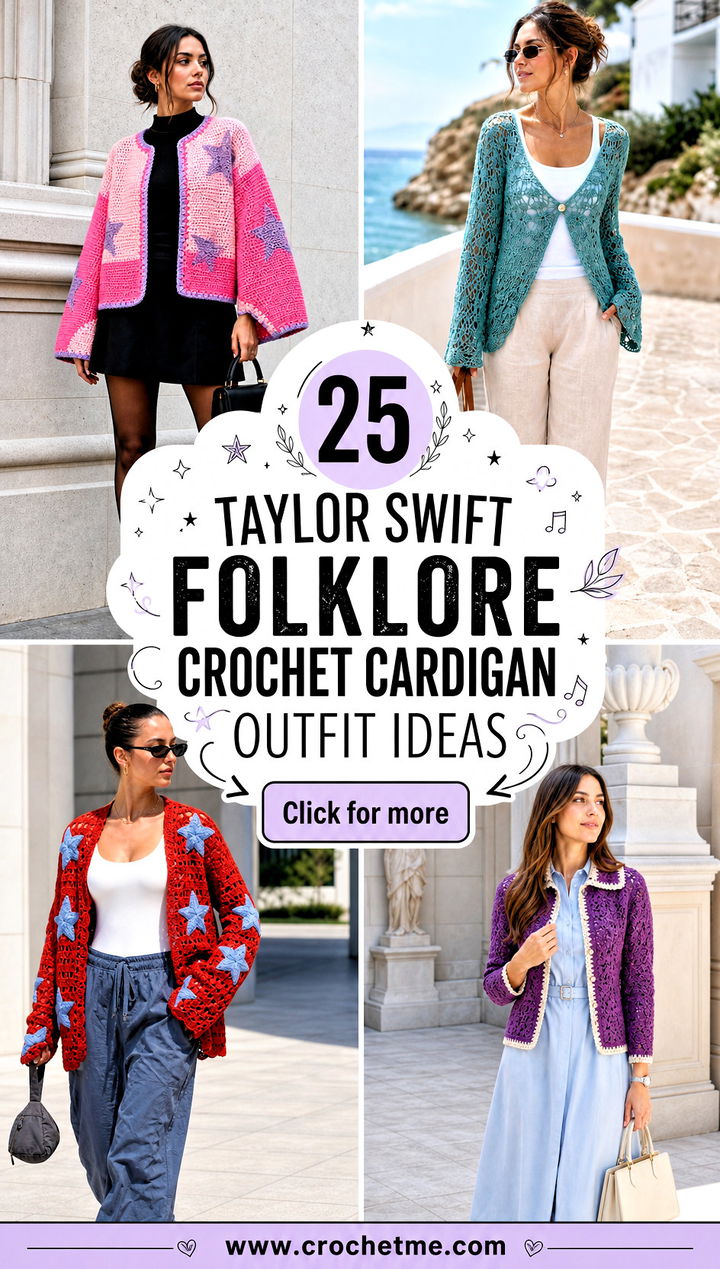 25 Taylor Swift Folklore Crochet Cardigan outfit ideas - 25 Taylor Swift Folklore Crochet Cardigan outfit ideas
