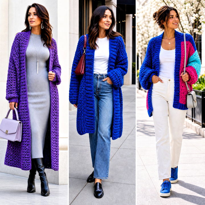 25 Thick Yarn Crochet Cardigan Outfit Ideas for Cozy Style