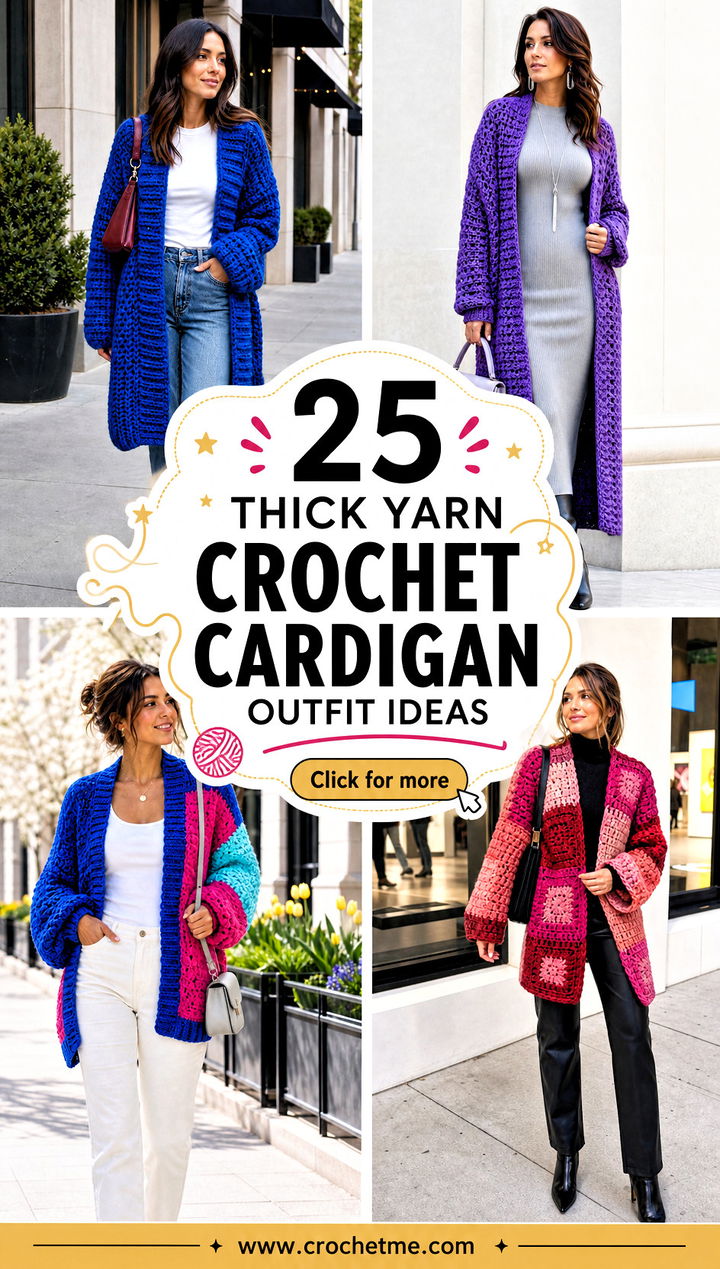 25 Thick Yarn Crochet Cardigan outfit ideas - 25 Thick Yarn Crochet Cardigan outfit ideas