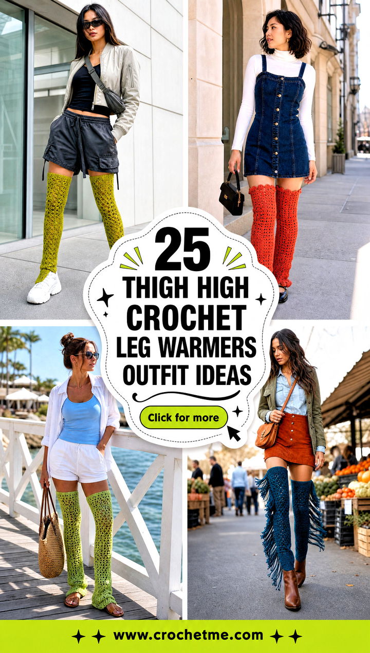 25 Thigh High Crochet Leg Warmers outfit ideas - 25 Thigh High Crochet Leg Warmers outfit ideas