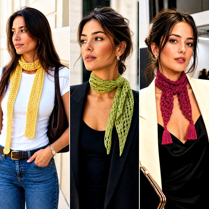 25 Tiny Crochet Scarf Outfit Ideas for Chic Layered Looks