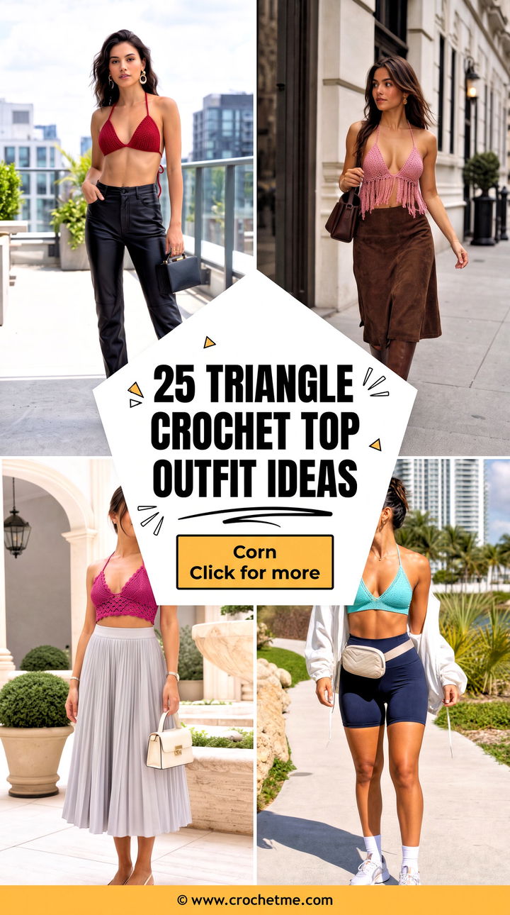 25 Triangle Crochet Top outfit ideas - 25 Triangle Crochet Top outfit ideas