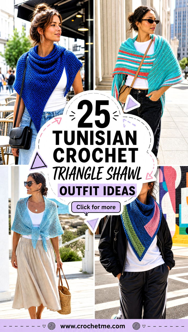 25 Tunisian Crochet Triangle Shawl outfit ideas - 25 Tunisian Crochet Triangle Shawl outfit ideas