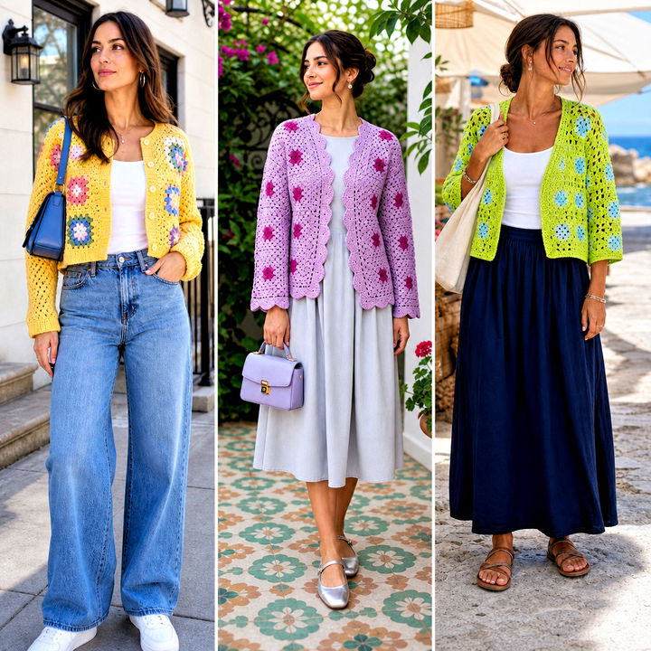 25 Two Granny Square Cardigan Outfit Ideas Worth Trying Now