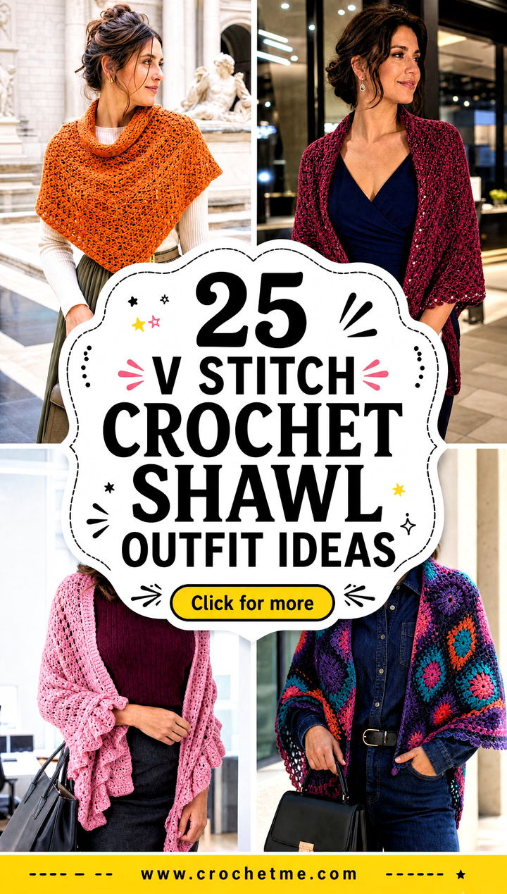 25 V Stitch Crochet Shawl outfit ideas - 25 V Stitch Crochet Shawl outfit ideas