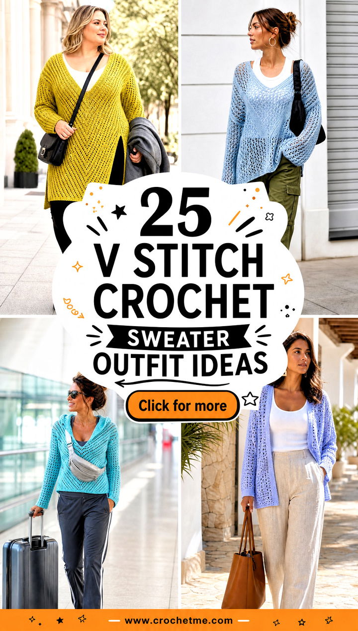 25 V Stitch Crochet Sweater outfit ideas - 25 V Stitch Crochet Sweater outfit ideas