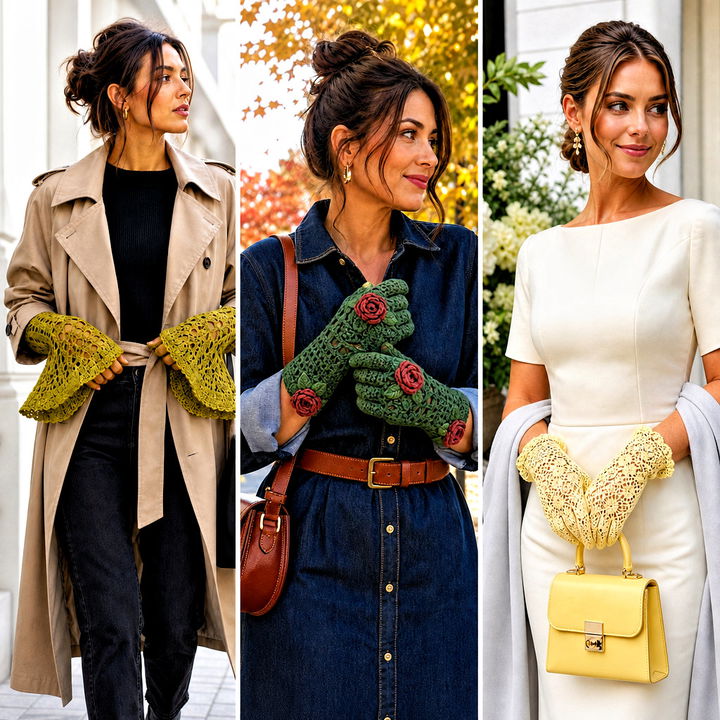 25 Vintage Crochet Gloves Outfit Ideas for Romantic Style