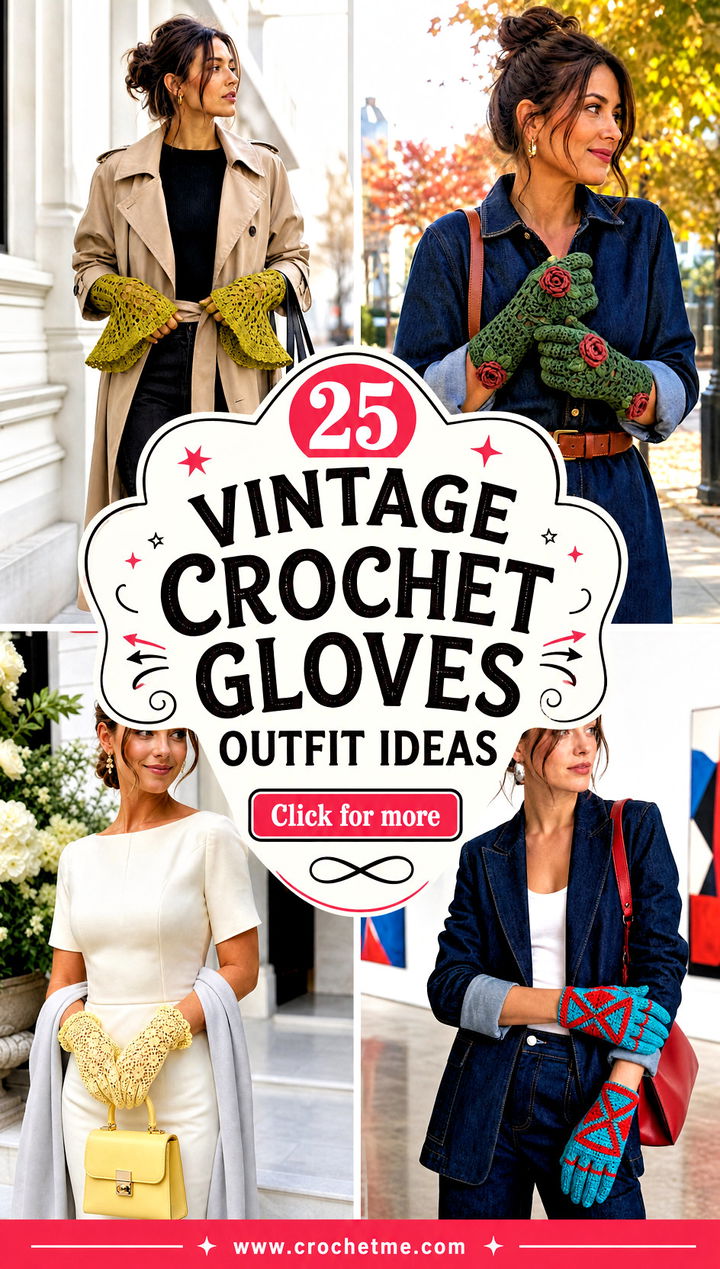 25 Vintage Crochet Gloves outfit ideas - 25 Vintage Crochet Gloves outfit ideas