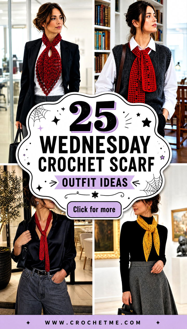 25 Wednesday Crochet Scarf outfit ideas - 25 Wednesday Crochet Scarf outfit ideas