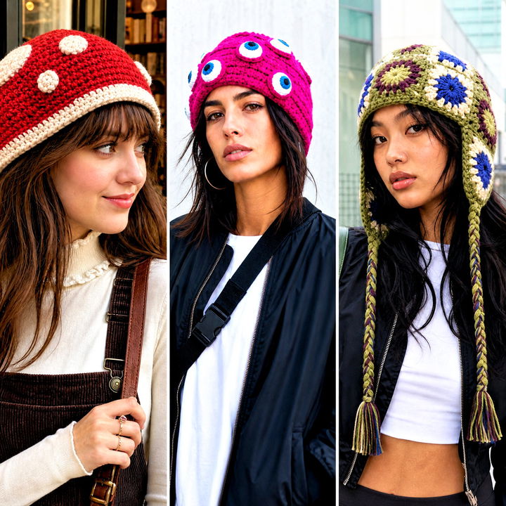 25 Weird Crochet Hat Outfit Ideas for Playful Statement Looks