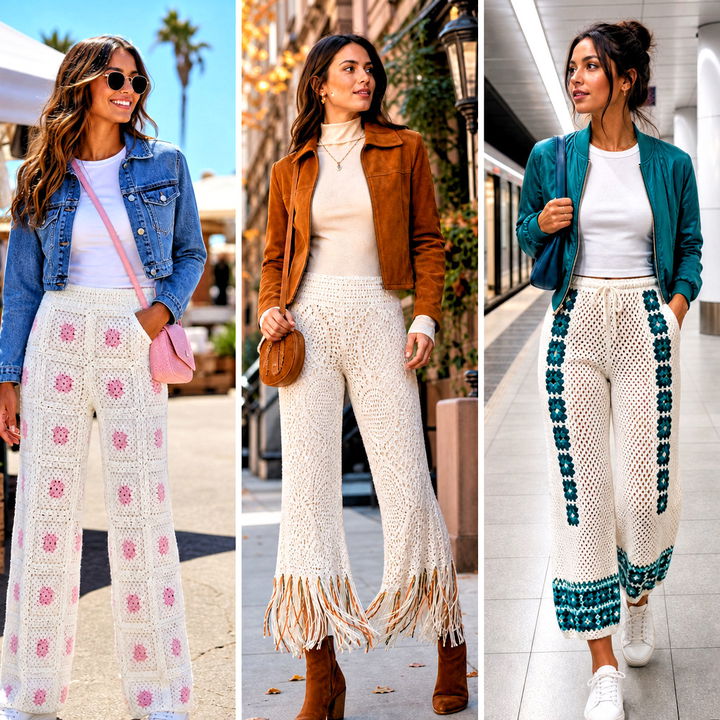 25 White Crochet Trousers outfit ideas