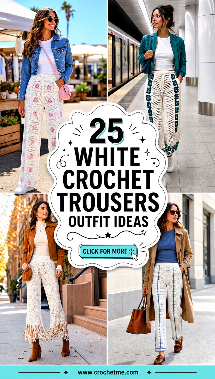 25 White Crochet Trousers outfit ideas - 25 White Crochet Trousers outfit ideas