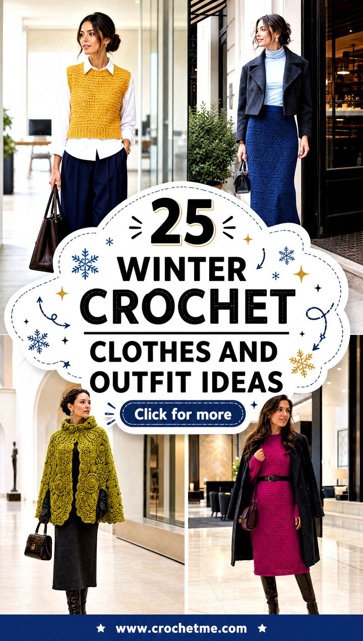 25 Winter Crochet Clothes and outfit ideas - 25 Winter Crochet Clothes and outfit ideas