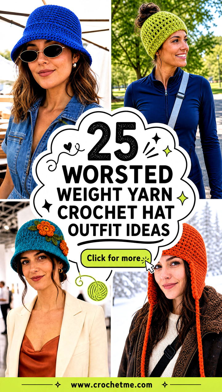 25 Worsted Weight Yarn Crochet Hat outfit ideas - 25 Worsted Weight Yarn Crochet Hat outfit ideas