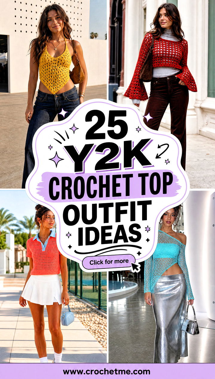 25 Y2K Crochet Top outfit ideas - 25 Y2K Crochet Top outfit ideas