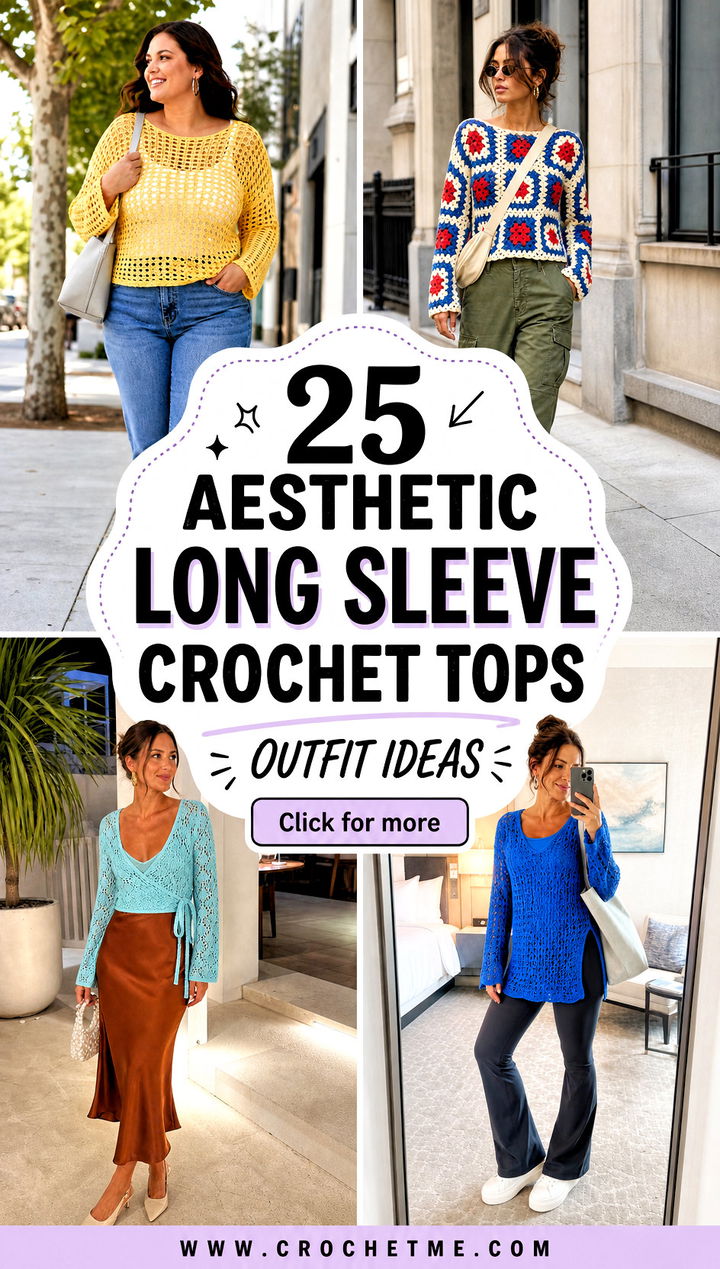 25 aesthetic long sleeve crochet tops outfit ideas - 25 aesthetic long sleeve crochet tops outfit ideas