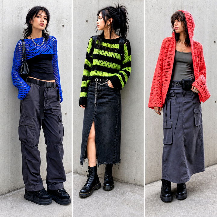 25 Alt Crochet Sweater Outfit Ideas for Edgy Fall Style