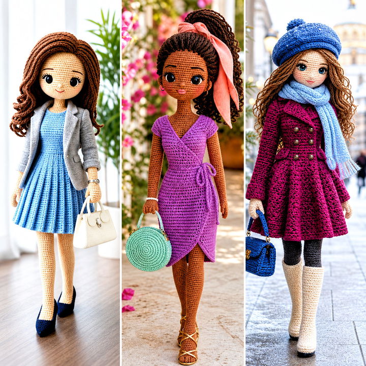 25 Amigurumi Crochet Doll Dress Outfit Ideas for Doll Style