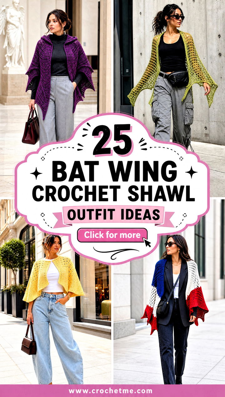 25 bat wing crochet shawl outfit ideas - 25 bat wing crochet shawl outfit ideas