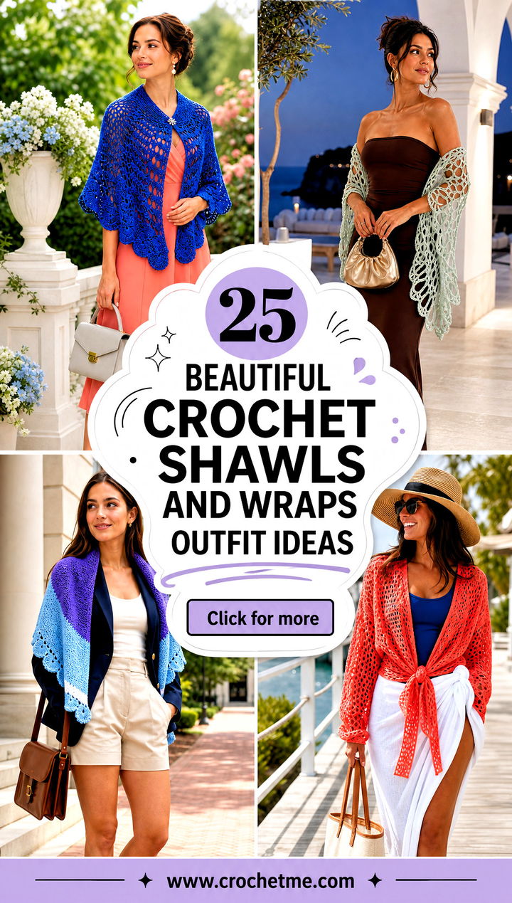 25 beautiful crochet shawls and wraps outfit ideas - 25 beautiful crochet shawls and wraps outfit ideas