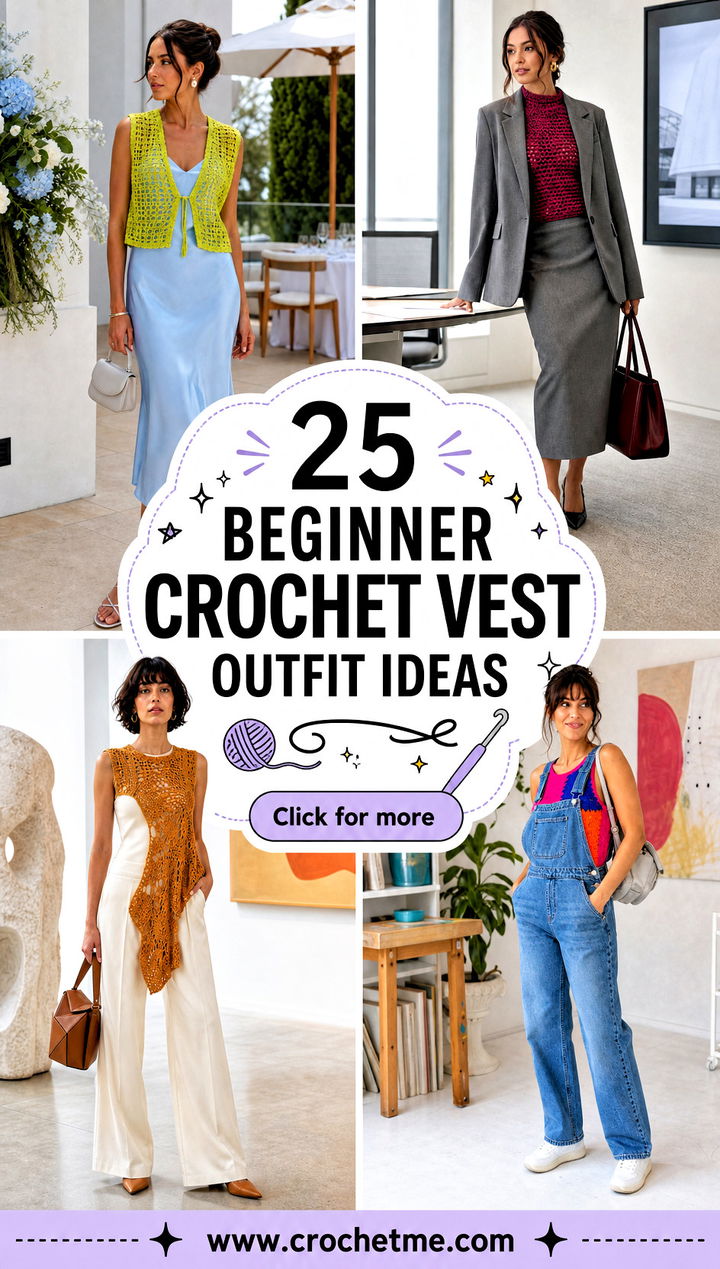 25 beginner crochet vest outfit ideas - 25 beginner crochet vest outfit ideas