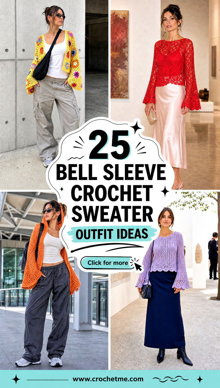 25 bell sleeve crochet sweater outfit ideas - 25 bell sleeve crochet sweater outfit ideas