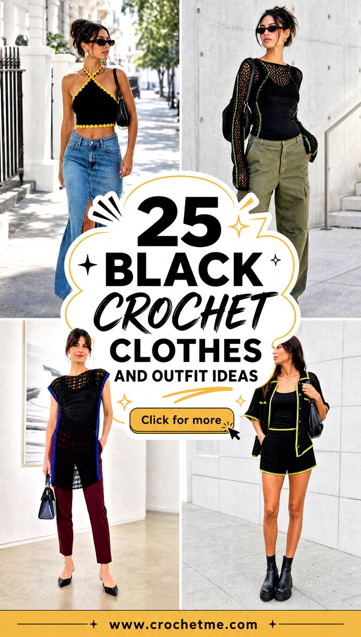 25 black crochet clothes and outfit ideas - 25 black crochet clothes and outfit ideas