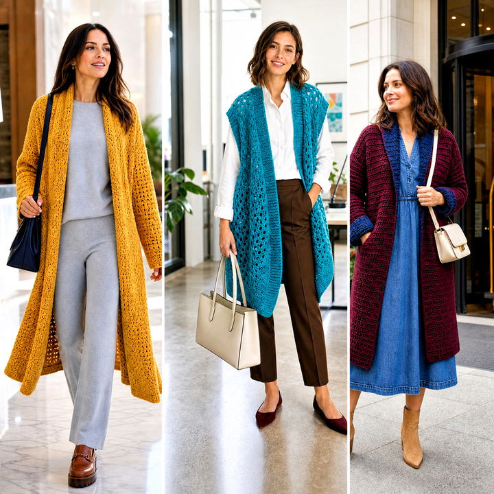 25 Blanket Crochet Cardigan Outfit Ideas for Cozy Layering