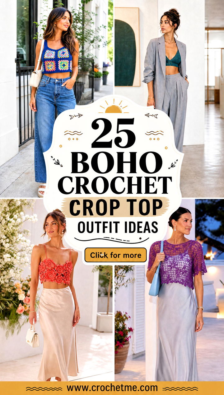 25 boho crochet crop top outfit ideas - 25 boho crochet crop top outfit ideas