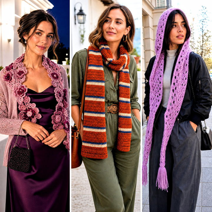 25 Boho Crochet Scarf Outfit Ideas for Free-Spirited Fall Style