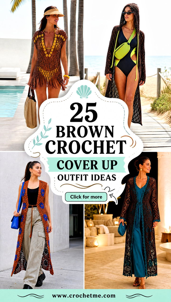 25 brown crochet cover up outfit ideas - 25 brown crochet cover up outfit ideas